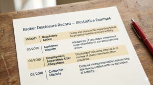 BrokerCheck disclosures section showing how to use BrokerCheck effectively to spot unsuitable advice