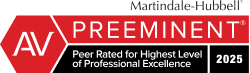 Martindale-Hubbell® logo - AV Peer Rated for Highest Level of Professional Excellence - 2025